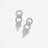 Jemma Statement Diamanté Earrings in Silver