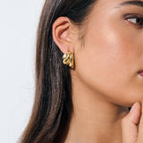 Midas Swirl Rhinestone Detail Earrings