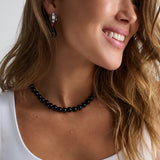 Talia Black Beaded Necklace