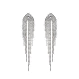Veil Rhinestone Fringe Earrings