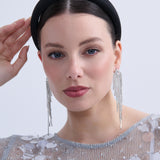 Satin Plain Padded Headband in Black