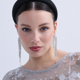 Veil Rhinestone Fringe Earrings