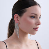 Lumina Rhinestone Fringe Earrings