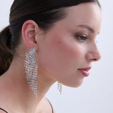 Lumina Rhinestone Fringe Earrings