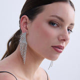 Lumina Rhinestone Fringe Earrings