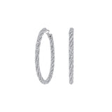 Eternity Sterling Silver Twisted Hoop Earrings