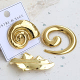 L&S Solenne Shell Gold Plated Brooch