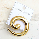 L&S Giana Swirl Gold Plated Brooch