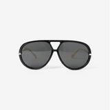 Jacqueline Aviator Sunglasses in Black