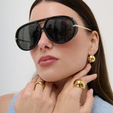 Jacqueline Aviator Sunglasses in Black