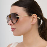 Jacqueline Aviator Sunglasses in Brown