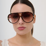 Jacqueline Aviator Sunglasses in Brown