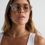 Giselle Clear Grey Aviator Sunglasses