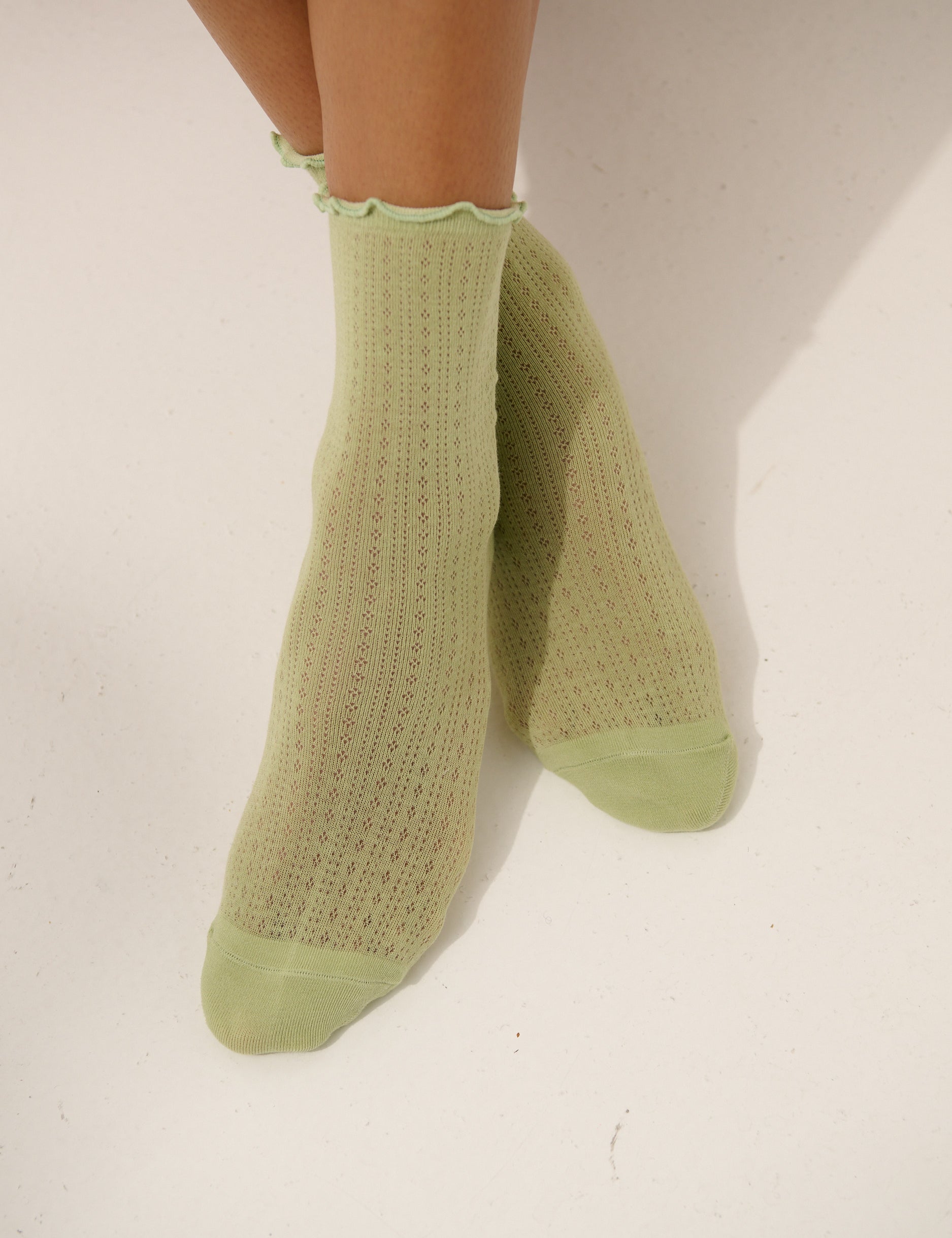 Marshmallow Frill Mesh Socks