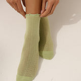 Marshmallow Frill Mesh Socks