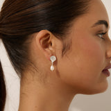 Clamshell Pearl Silver Plated Earrings