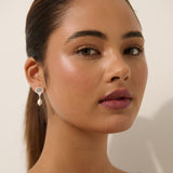 Clamshell Pearl Silver Plated Earrings