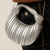 Knotted Pleats Evening Bag - Silver