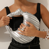 Knotted Pleats Evening Bag - Silver