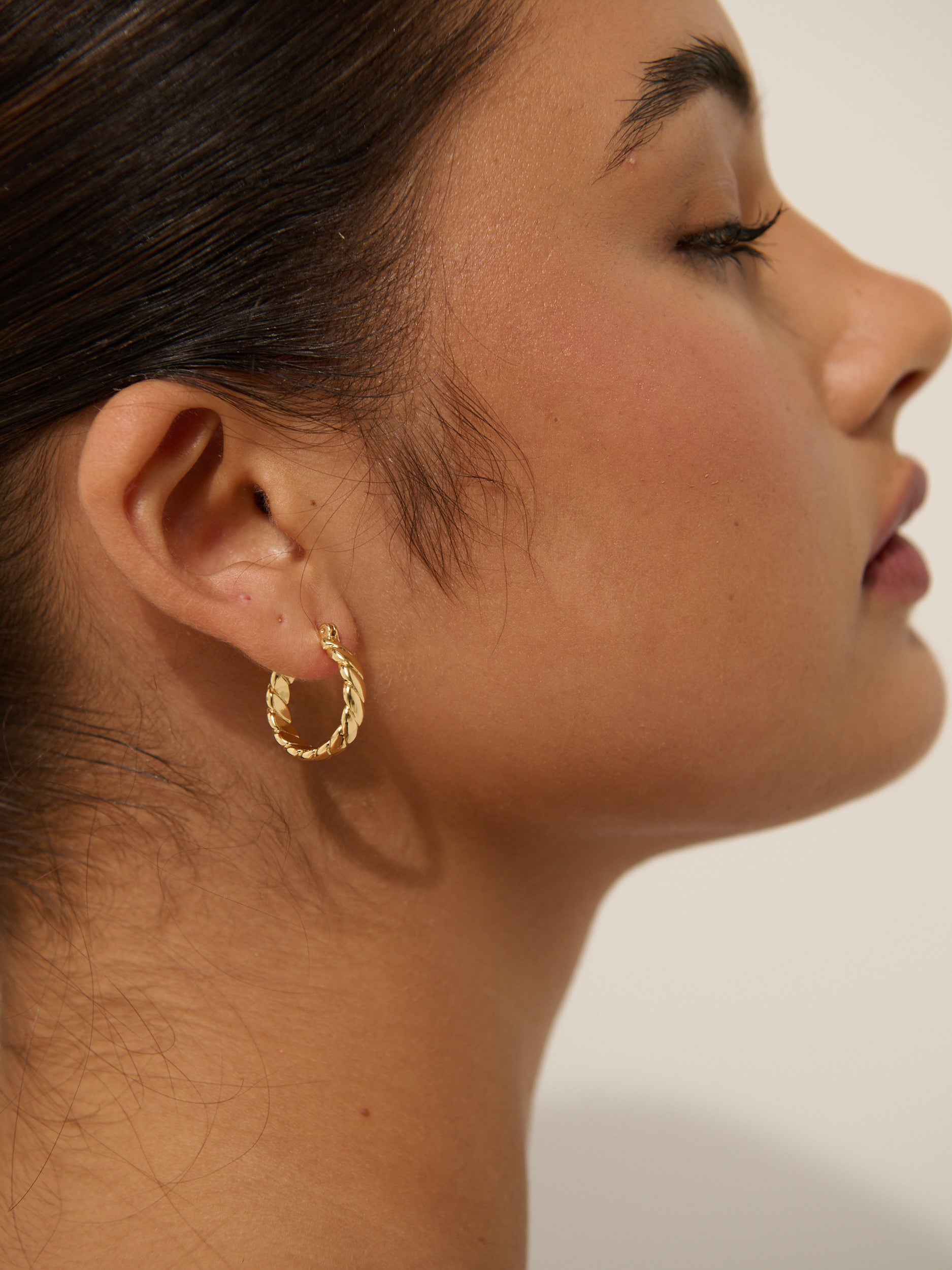 Flat Twist 18K Gold Plated Earrings