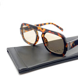 L&S Retro Aviator Sunglasses in Dark Tort