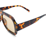 L&S Retro Aviator Sunglasses in Dark Tort