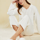 Skylar Fluffy Slippers in White (2SM & 2ML/pack)