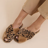 Skylar Fluffy Slippers (4 pairs/pack) - Leopard Multi
