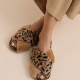 Skylar Fluffy Slippers (4 pairs/pack) - Leopard Multi