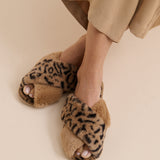 Skylar Fluffy Slippers (4 pairs/pack) - Leopard Multi
