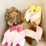 Skylar Fluffy Slippers (4 pairs/pack) - Leopard Multi