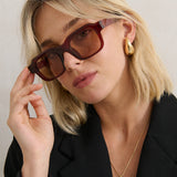 L&S Goutte Angular Sunglasses in Brown