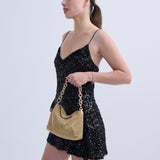 Reverie Metallic Beaded Chain Bag in Gold