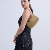 Reverie Metallic Beaded Chain Bag in Gold