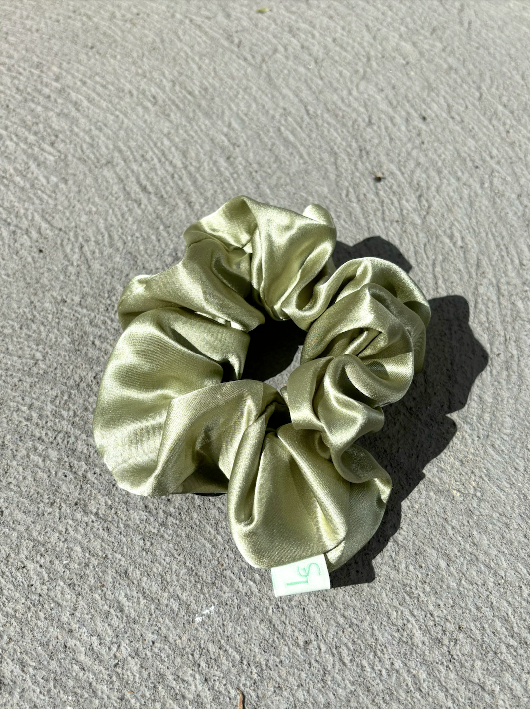 Lustre & Sage Silk Scrunchie in Sage