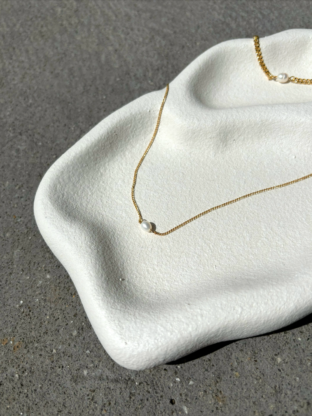 Single Pearl 18K Gold Plated Necklace