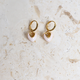 Jules Heart White 18K Gold Plated Earrings