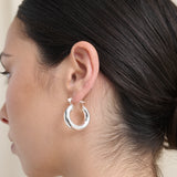 Vanya Sterling Silver Plated Hoop Earrings