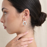 Vanya Sterling Silver Plated Hoop Earrings