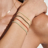 Thread 18K Gold Plated Beaded Bracelet in Red