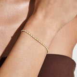 Thread 18K Gold Plated Beaded Bracelet in Beige