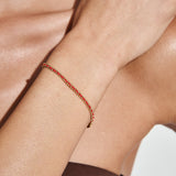 Thread 18K Gold Plated Beaded Bracelet in Red