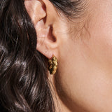 Nugget 18K Gold Plated Hoop Earrings