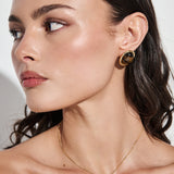 Aina Statement Stud Earrings in Brown