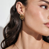 Aina Statement Stud Earrings in Brown