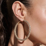 Eternity Gold Plated Twisted Hoop Earrings