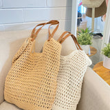 [Euro Summer] Cotton Crochet Summer Tote Bag in Tan