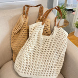 [Euro Summer] Cotton Crochet Summer Tote Bag in Tan