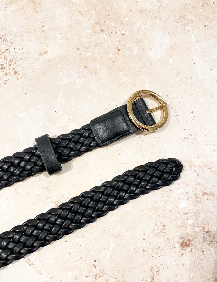Emma Braided Round Buckle Belt