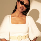Camine Circle Buckle Straw Belt (2col)